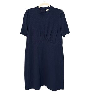 Boden High Neck A Line Dress Navy Blue 12 Contemporary Classic Preppy Modest